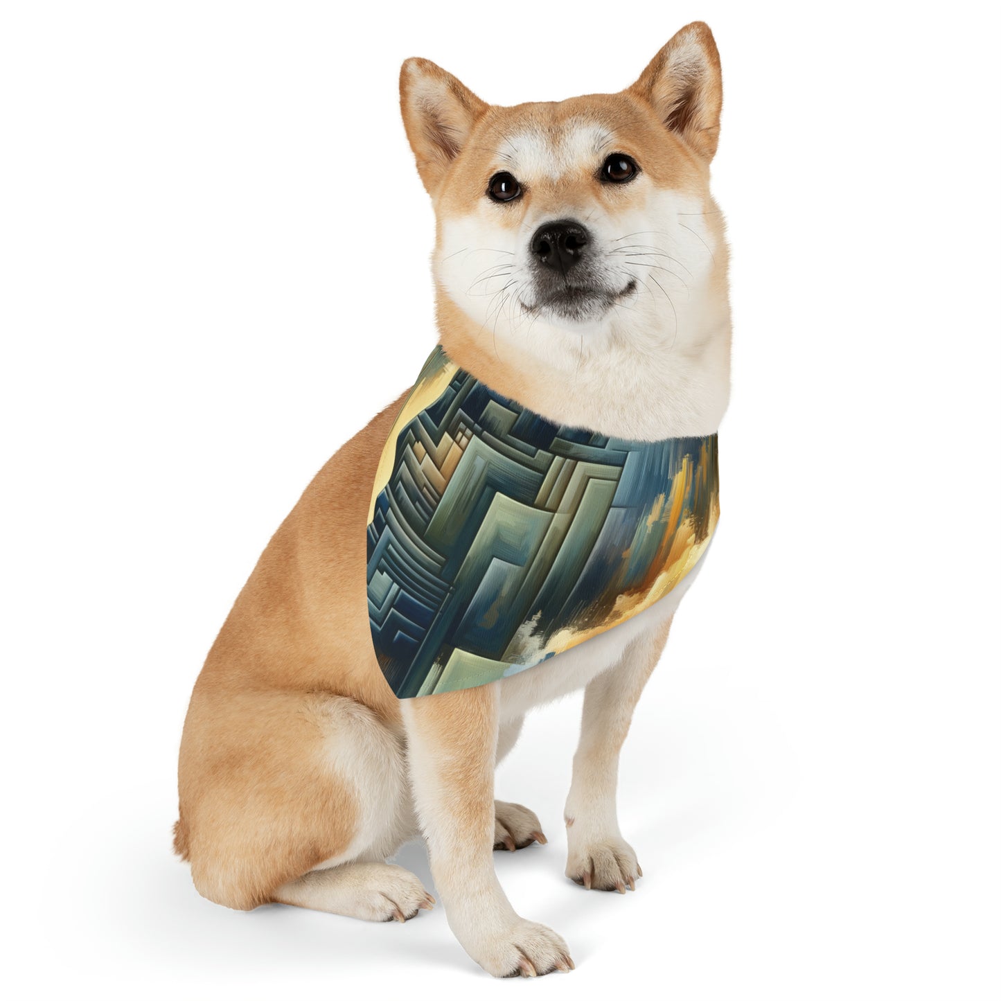 Abstract Geometric Boundaries Pet Bandana Collar
