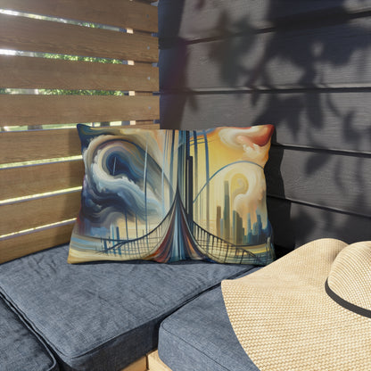 Conscious Bridge Tachism Outdoor Pillows