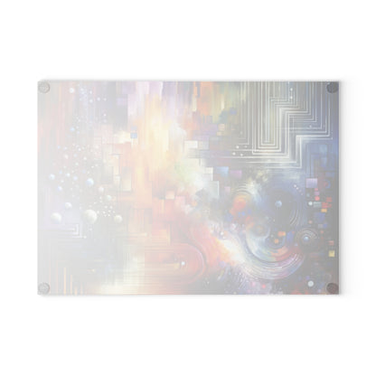 Abstract Technicolor Synthesis Glass Cutting Board