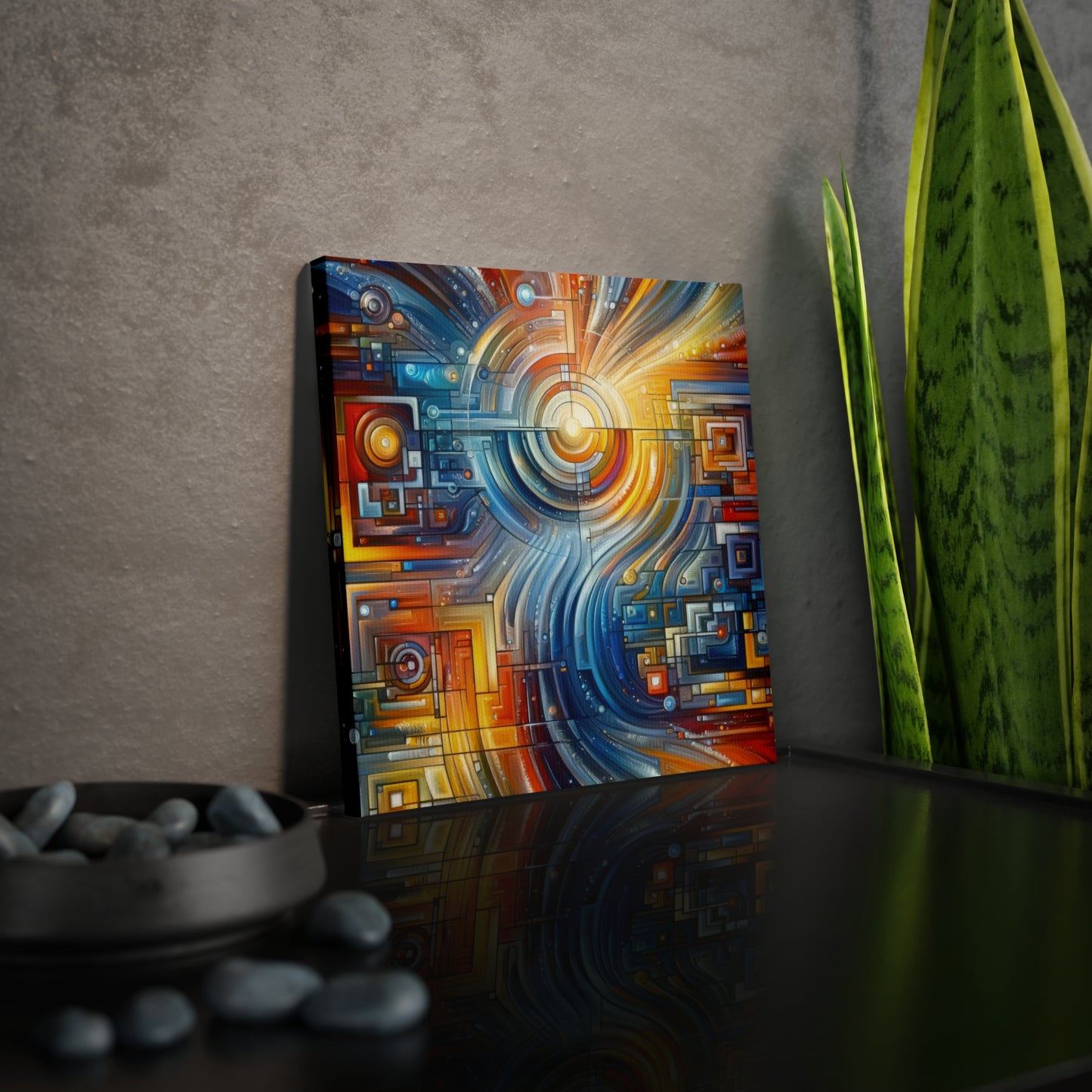 Digital Tachism Connectivity Canvas Photo Tile