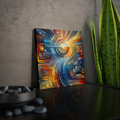 Digital Tachism Connectivity Canvas Photo Tile