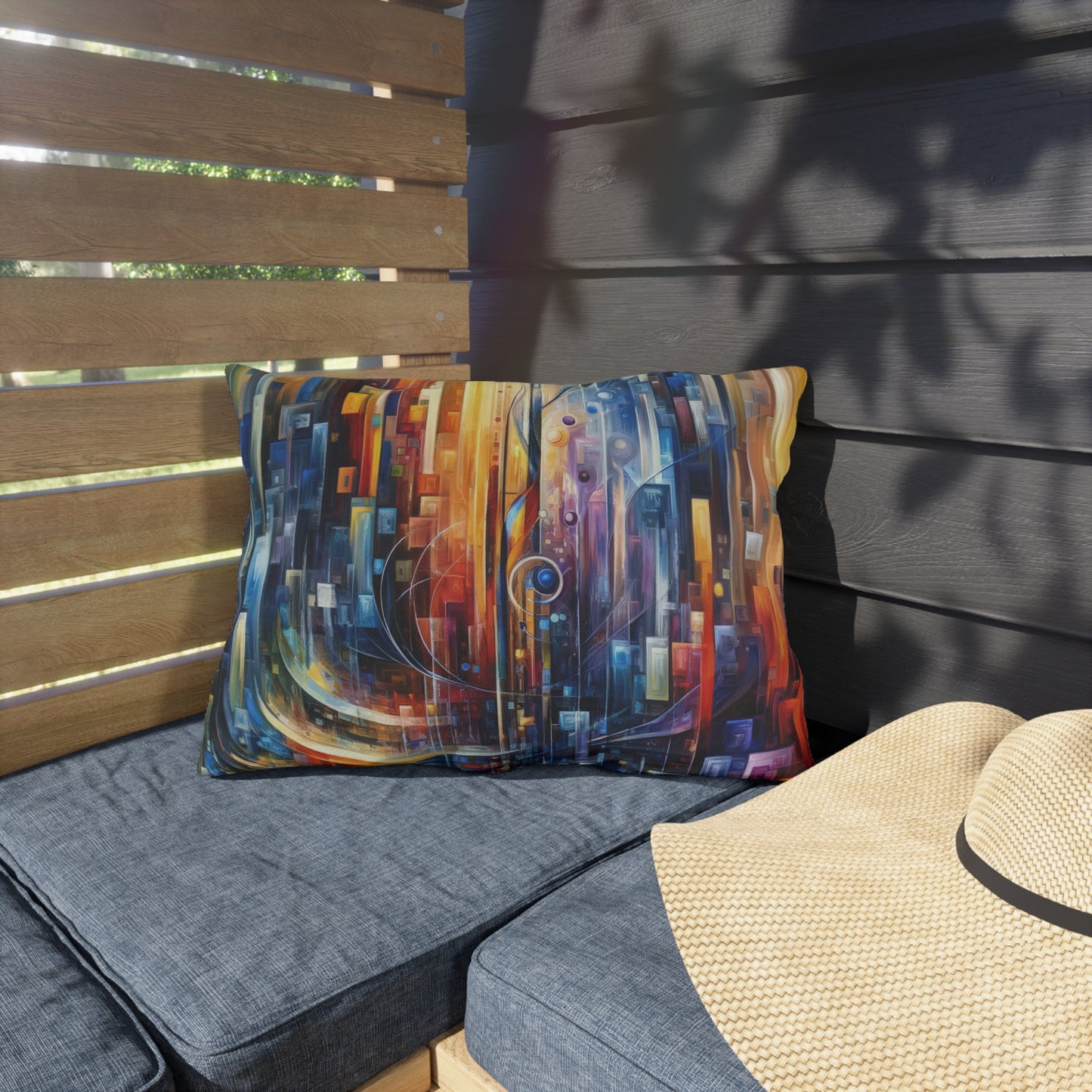 Symphonic Glass Resonance Outdoor Pillows
