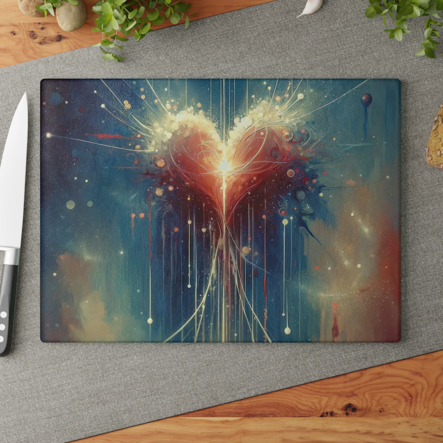 Transcendent Connection Beauty Glass Cutting Board