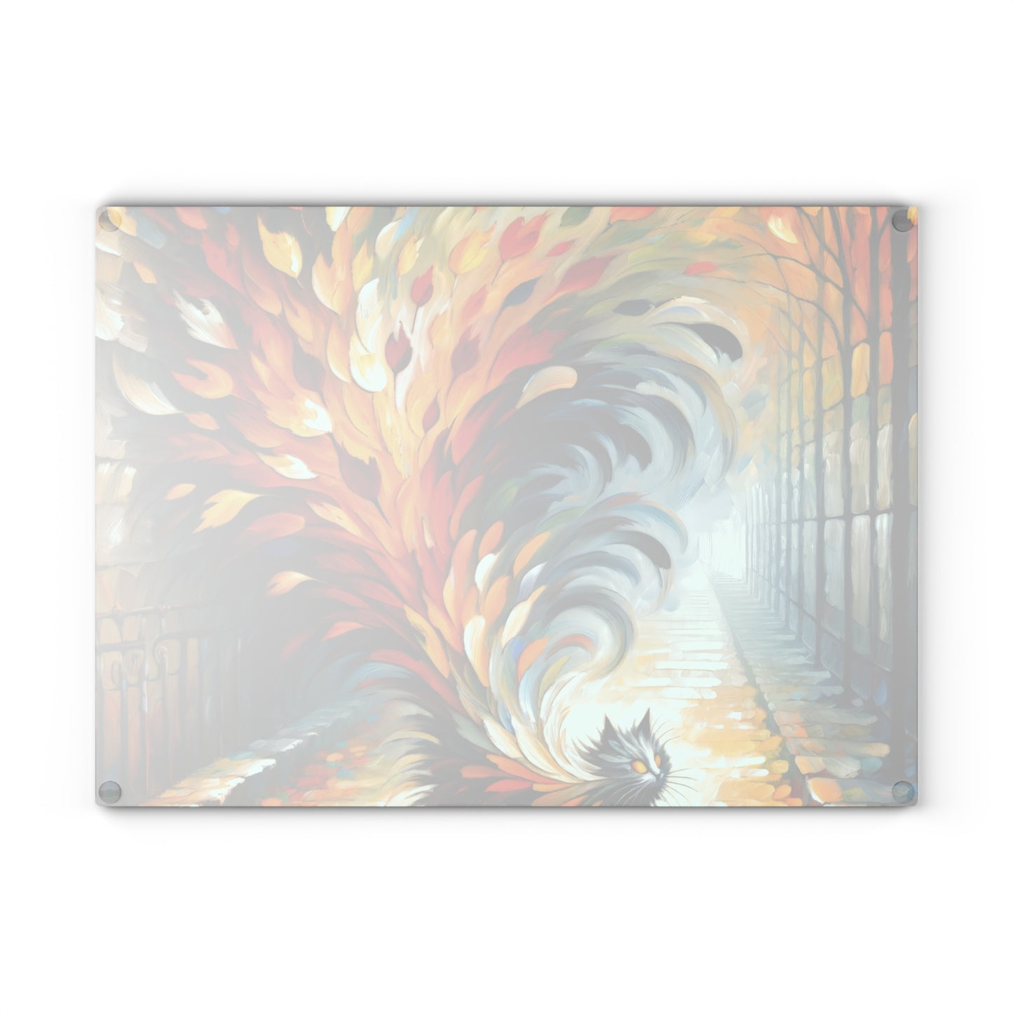 Autumn Whirlwind Escape Glass Cutting Board