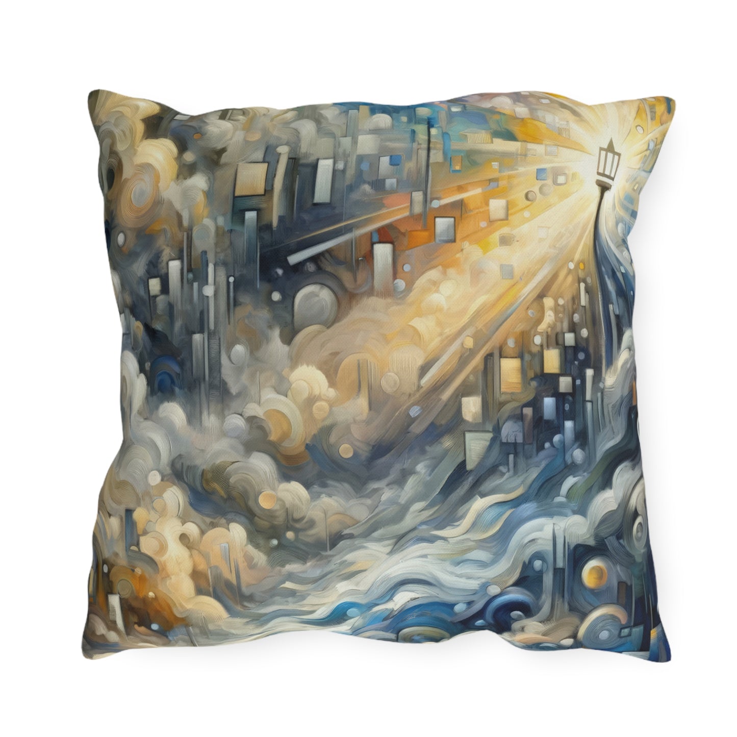 Adrift Beacon Tachism Outdoor Pillows