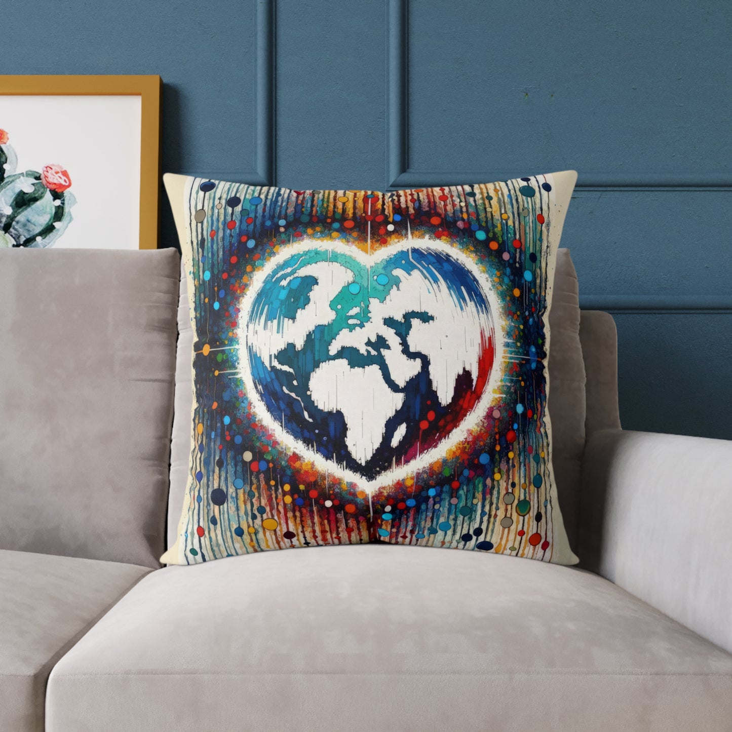 Heartbeats Synchronizing Peace Spun Polyester Pillow