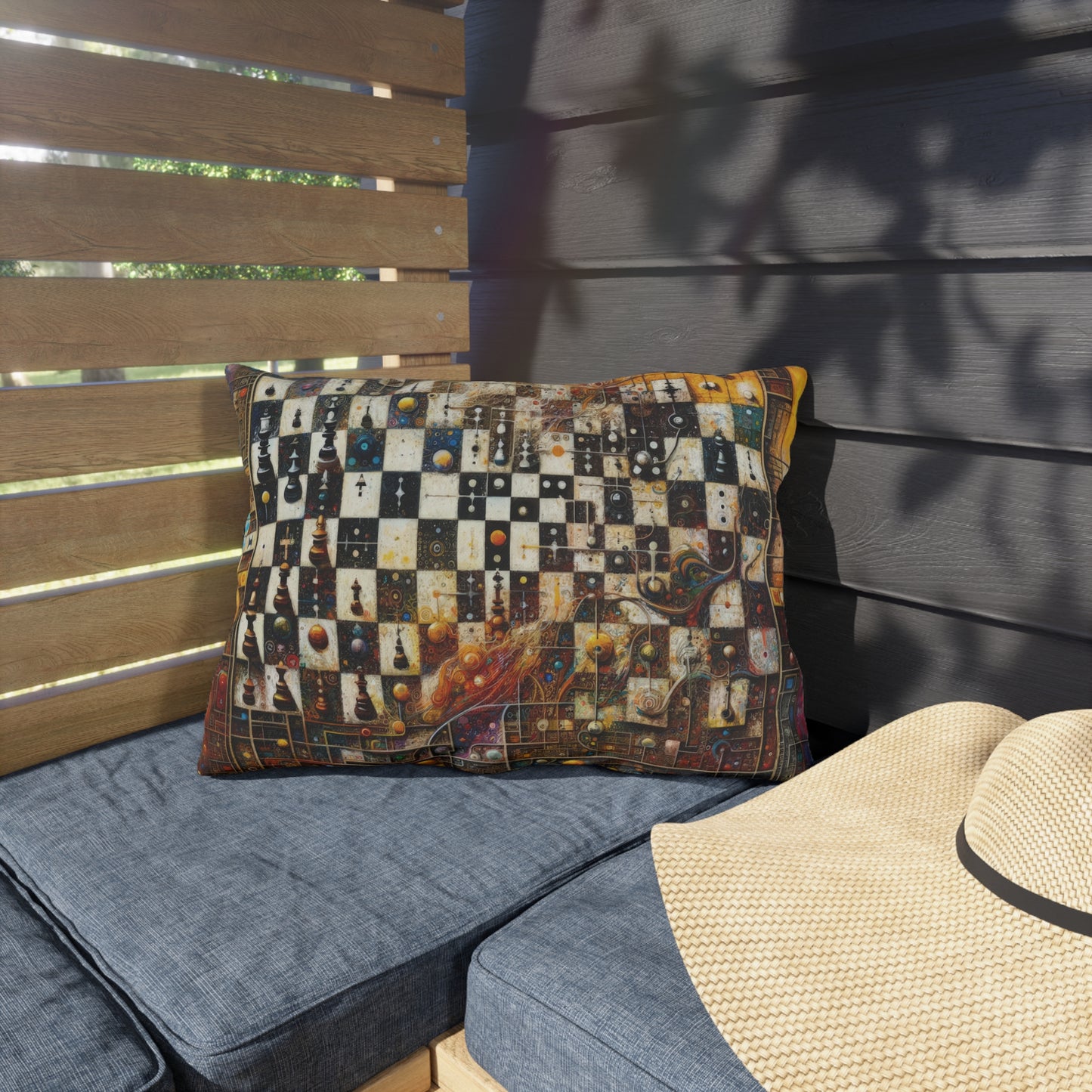 Cosmic Chess Integration Outdoor Pillows