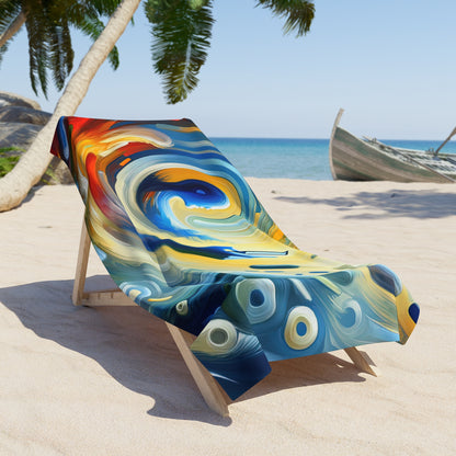 Swipe Connection Tachism Beach Towel