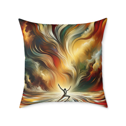 Symphonic Interconnectedness Shift Spun Polyester Pillow