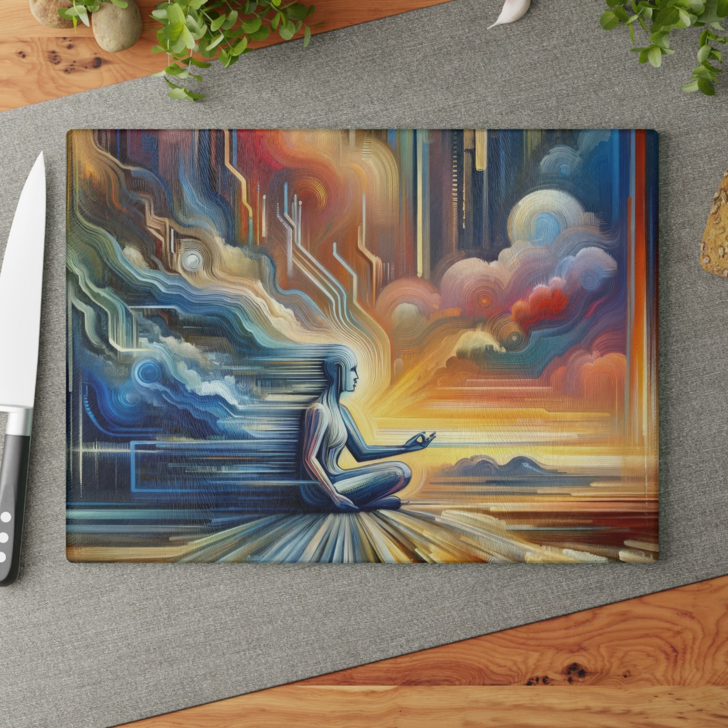 Eternal Digital Meditation Glass Cutting Board