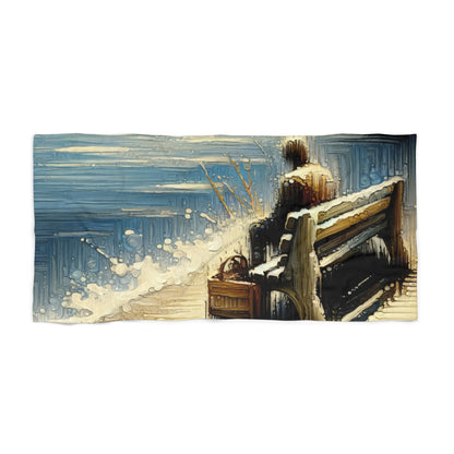 Seaside Solitude Tachism Beach Towel