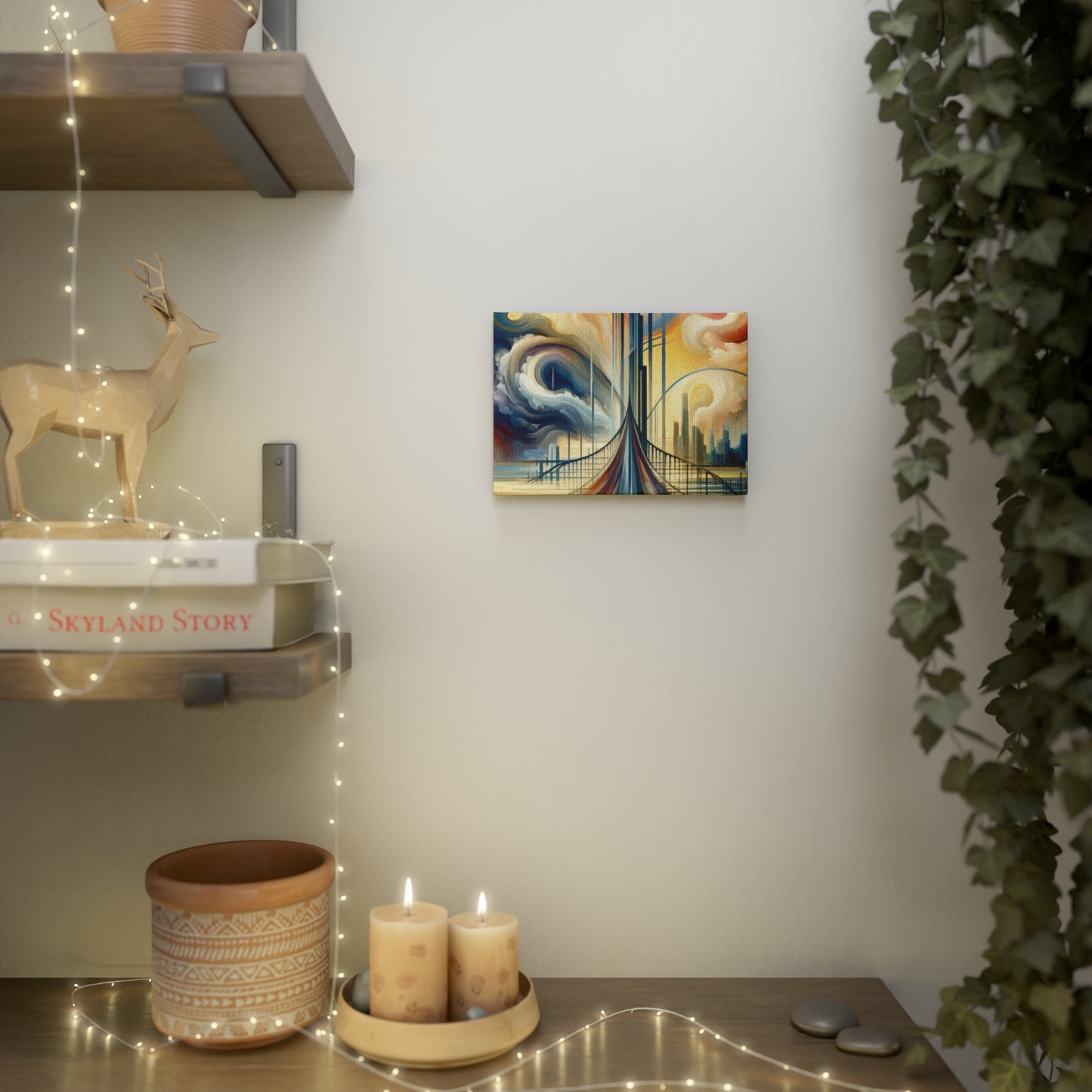 Conscious Bridge Tachism Canvas Photo Tile