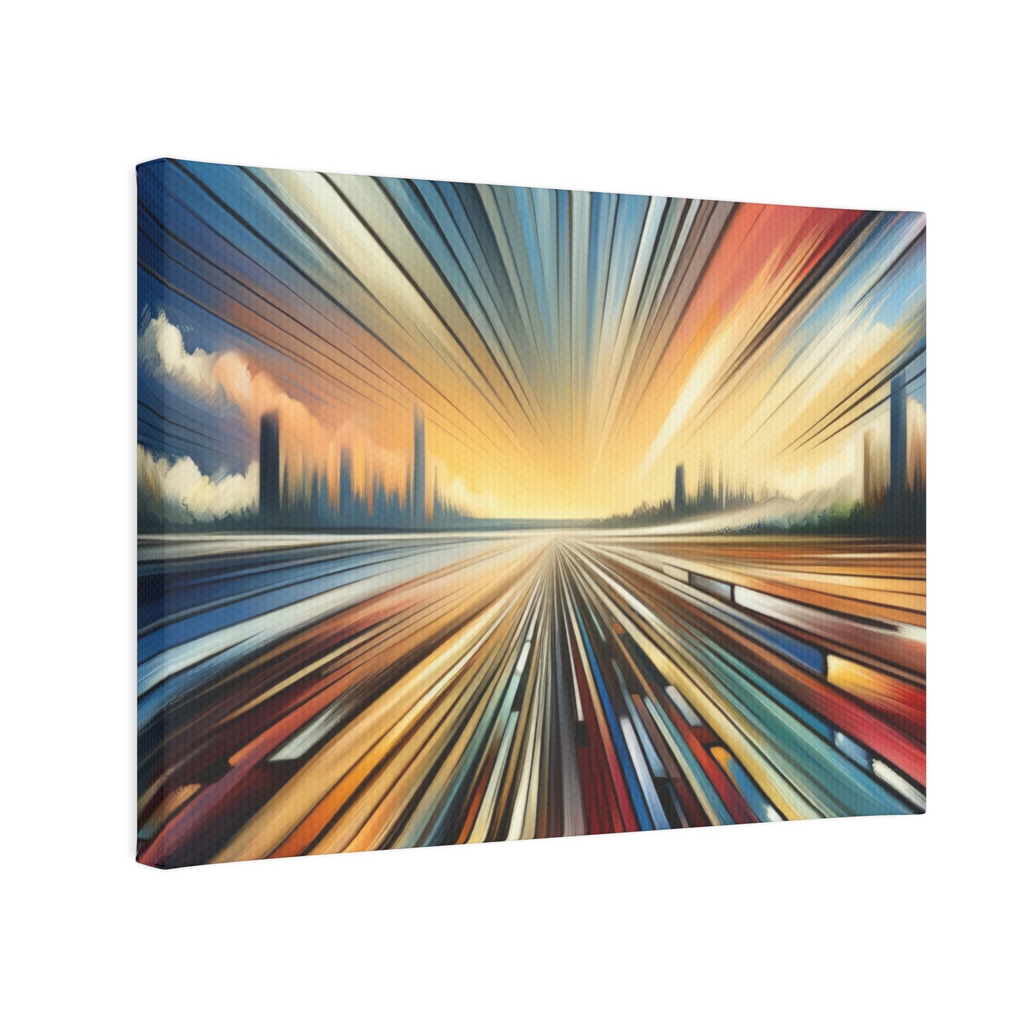 Strategic Horizon Tachism Canvas Photo Tile