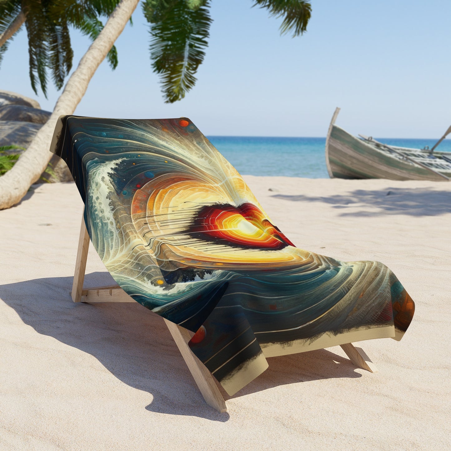 Awakened Heart Waves Beach Towel