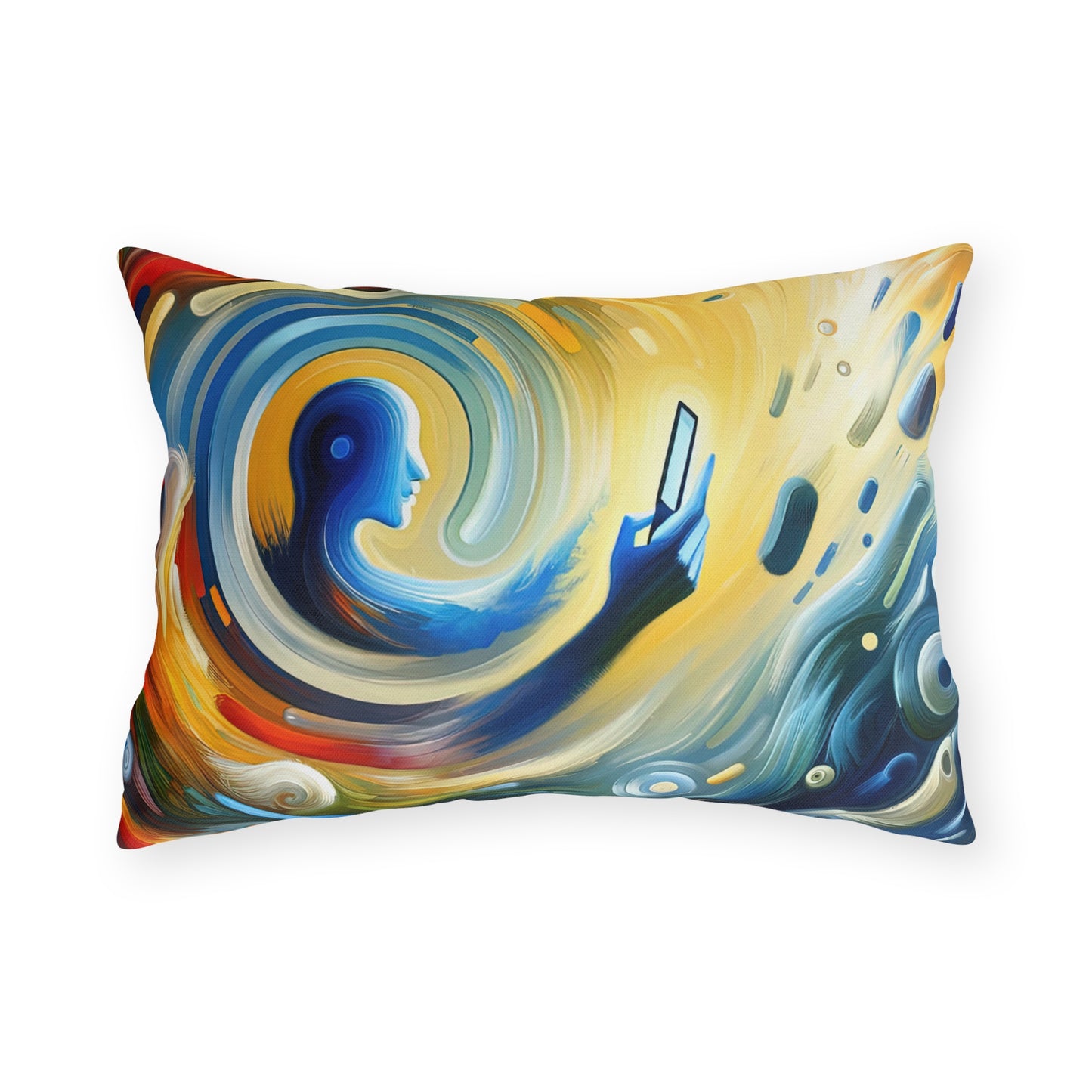 Swipe Connection Tachism Outdoor Pillows