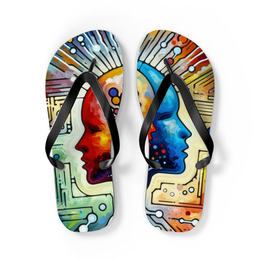 Empathetic Connection Abstract Flip Flops