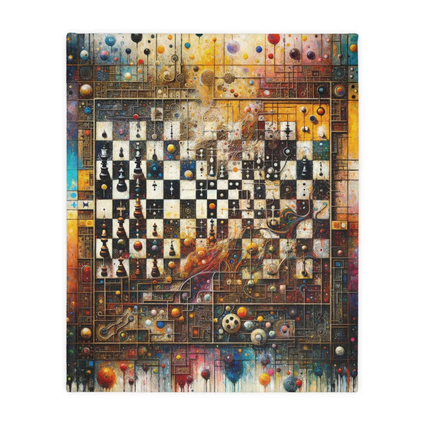 Cosmic Chess Integration Velveteen Microfiber Blanket (Two-sided print)