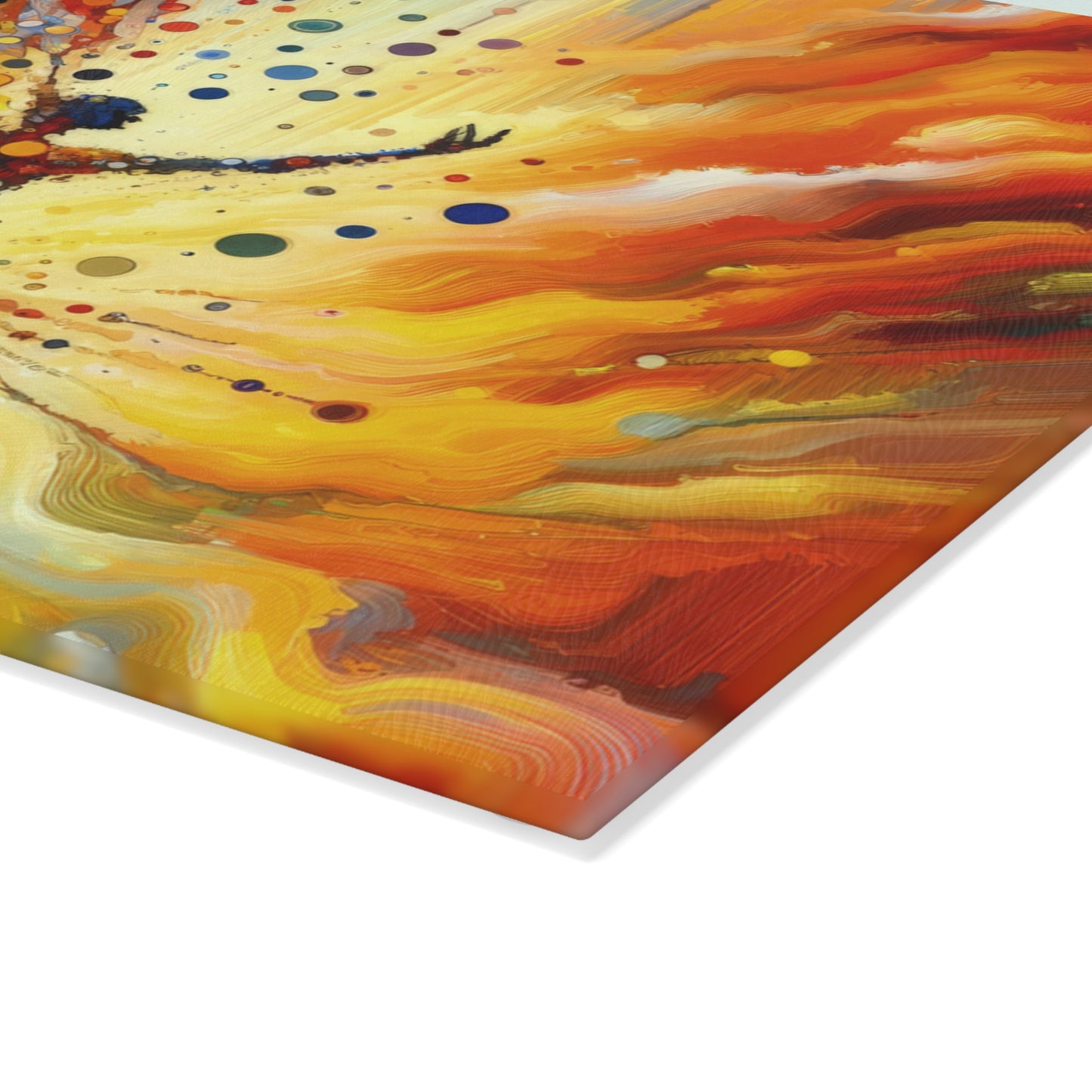 Vibrant Growth Symphony Glass Cutting Board