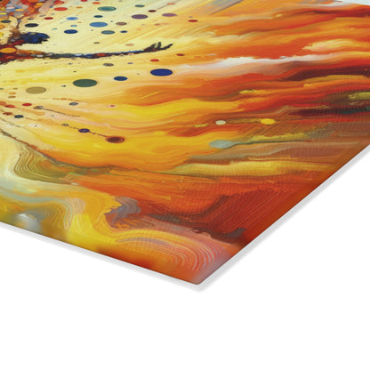 Vibrant Growth Symphony Glass Cutting Board