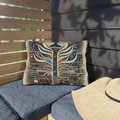 Syncing Silicon Spirituality Outdoor Pillows
