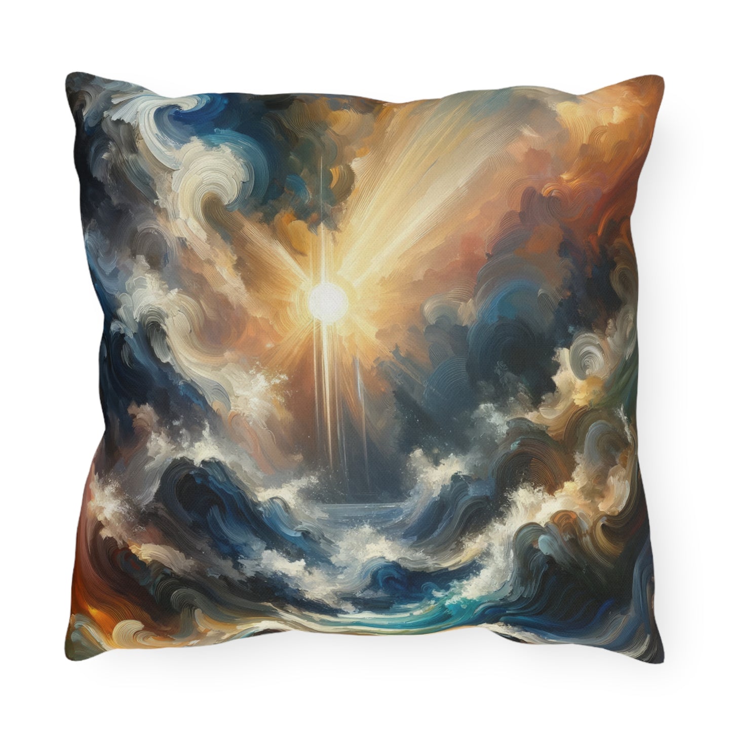 Tumultuous Sea Enlightenment Outdoor Pillows