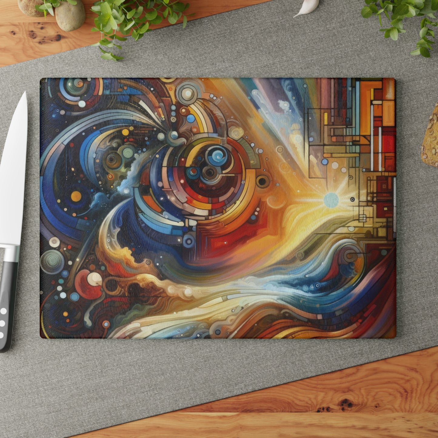 Ritualistic Growth Symphony Glass Cutting Board