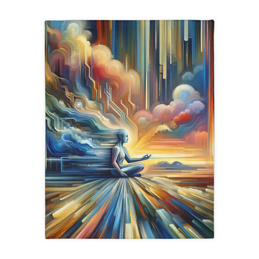 Eternal Digital Meditation Velveteen Microfiber Blanket (Two-sided print)