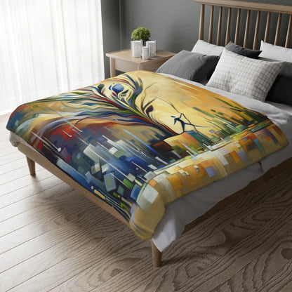 Pruning Distraction Tachism Velveteen Microfiber Blanket (Two-sided print)