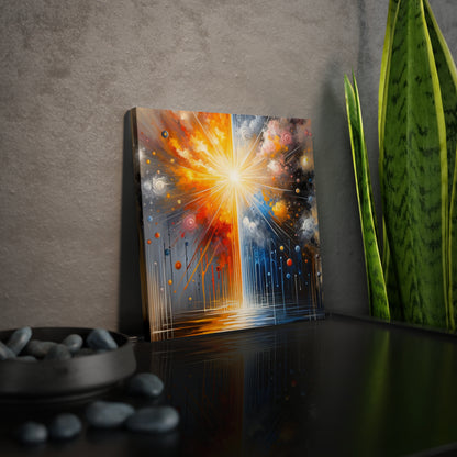 Luminous Abstract Tachism Canvas Photo Tile