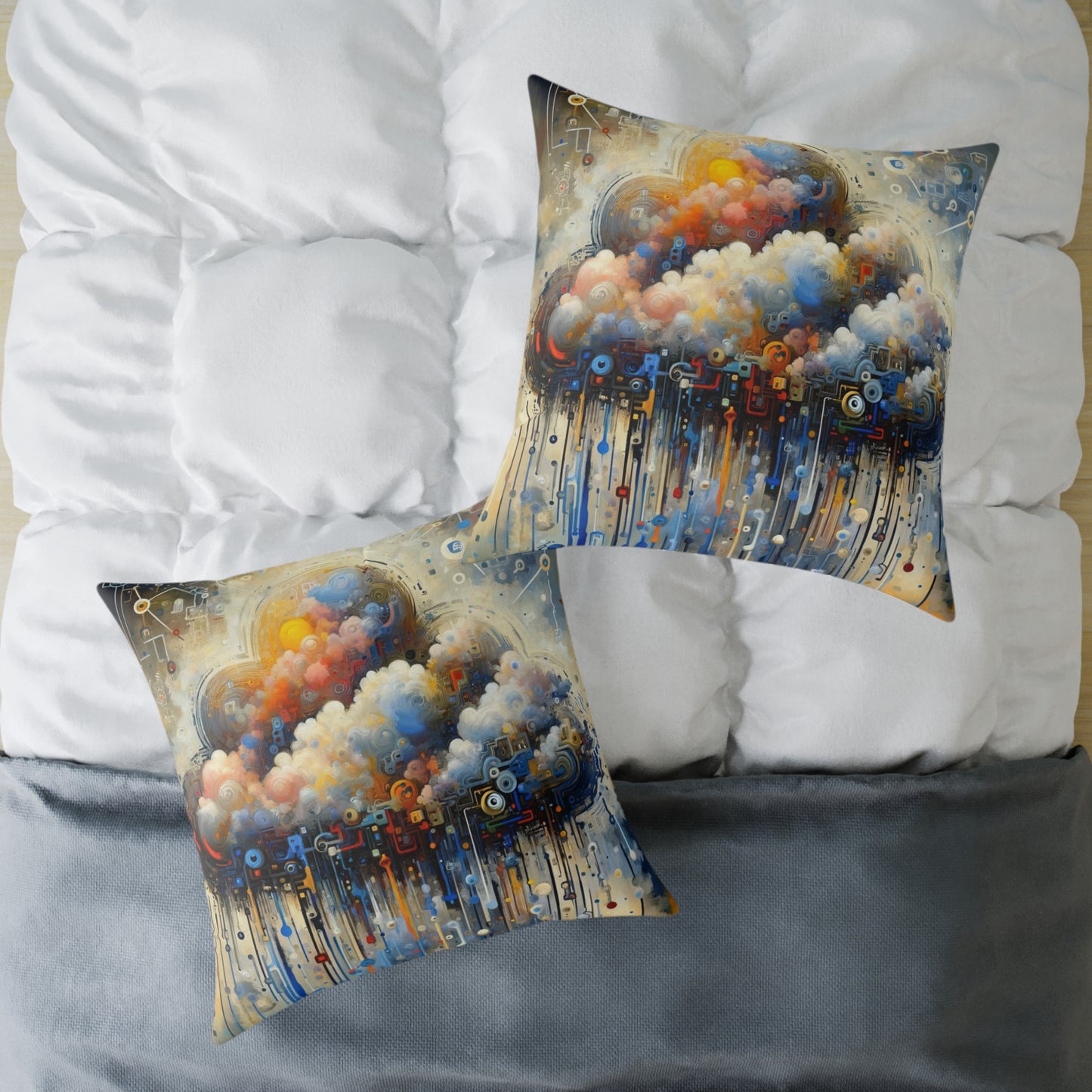 Cloud Community Crafting Spun Polyester Pillow