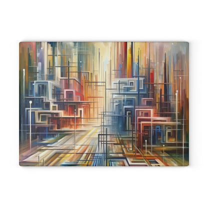 Urban Flow Interconnectedness Glass Cutting Board