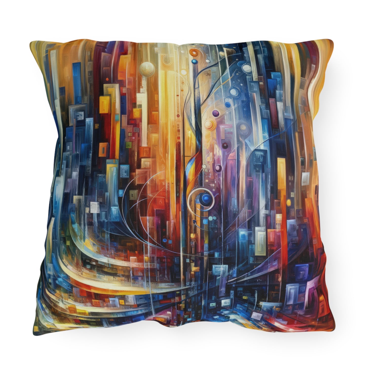 Symphonic Glass Resonance Outdoor Pillows