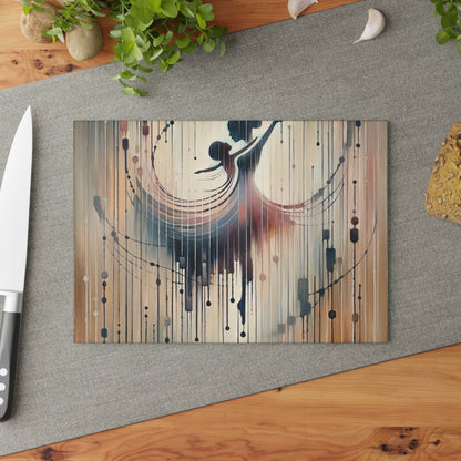 Rhythmic Heart Dance Glass Cutting Board