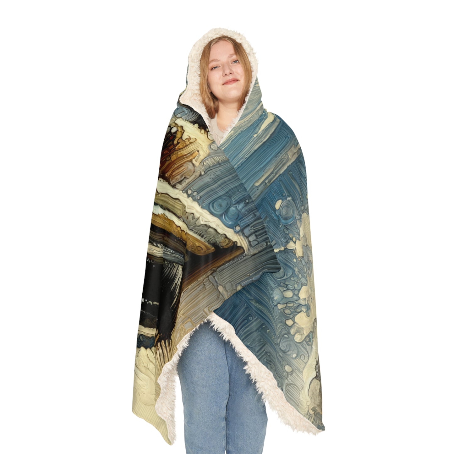 Seaside Solitude Tachism Snuggle Blanket