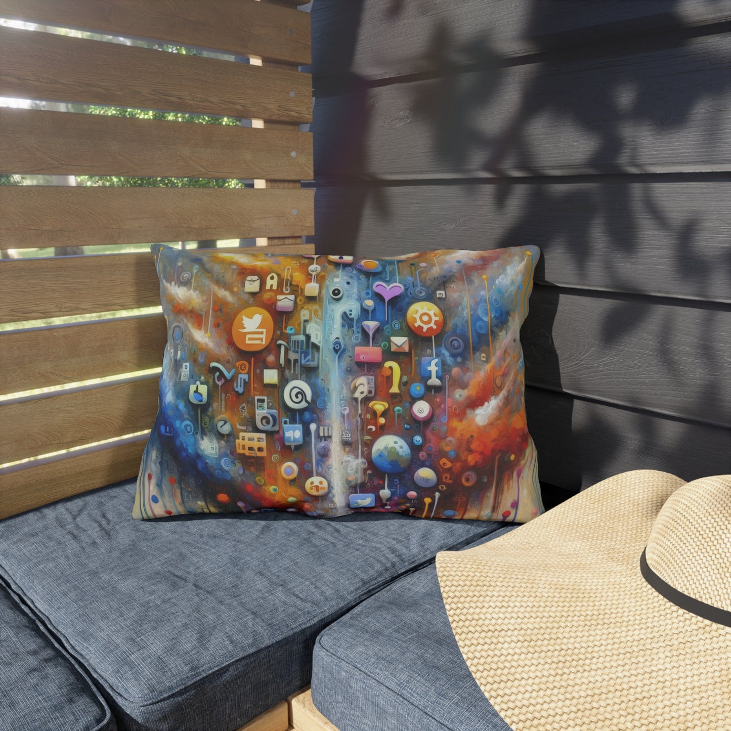 Digital Essence Revelation Outdoor Pillows