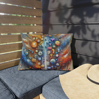 Digital Essence Revelation Outdoor Pillows