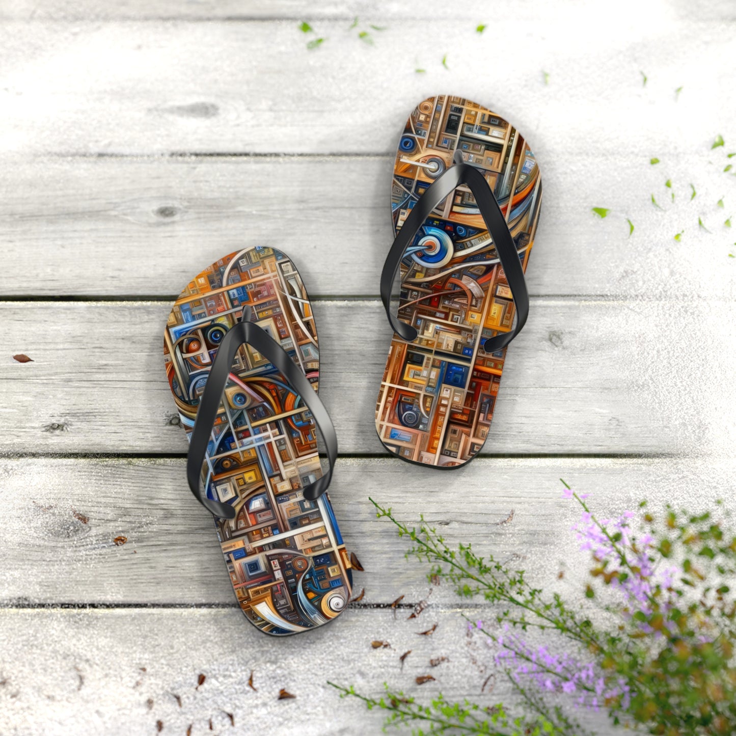 Intricate Life Tapestry Flip Flops