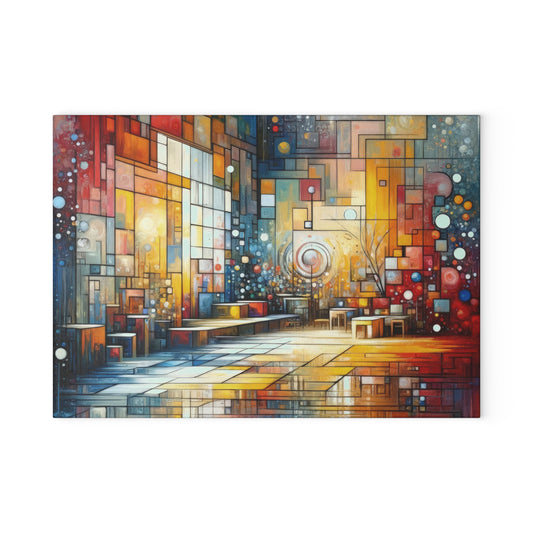 Reflective Habitation Art Glass Cutting Board