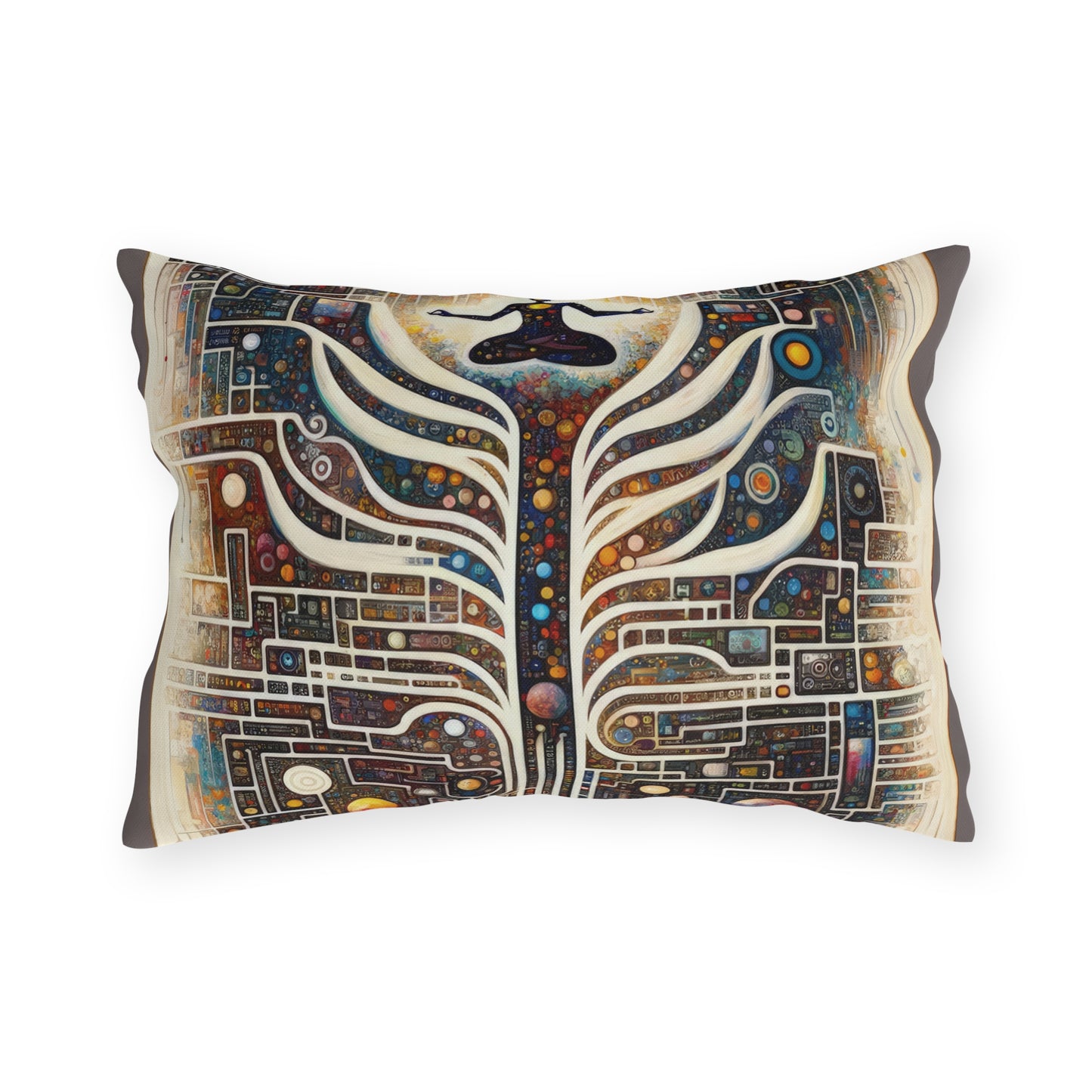 Syncing Silicon Spirituality Outdoor Pillows