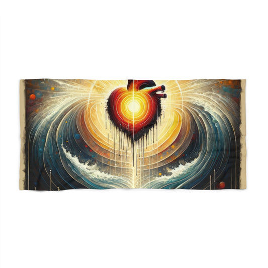 Awakened Heart Waves Beach Towel