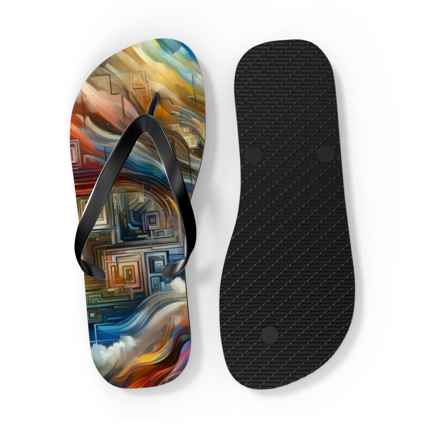 Woven Progress Tapestry Flip Flops