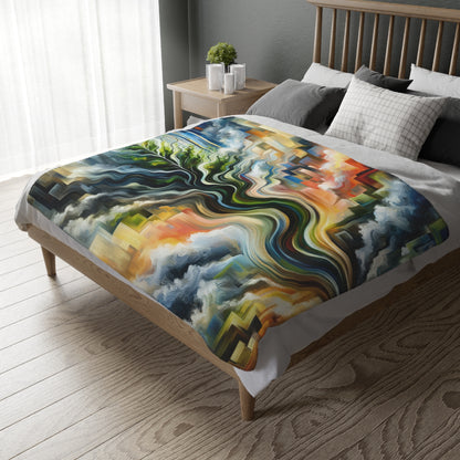 Eternal Digital Contrast Velveteen Microfiber Blanket (Two-sided print)