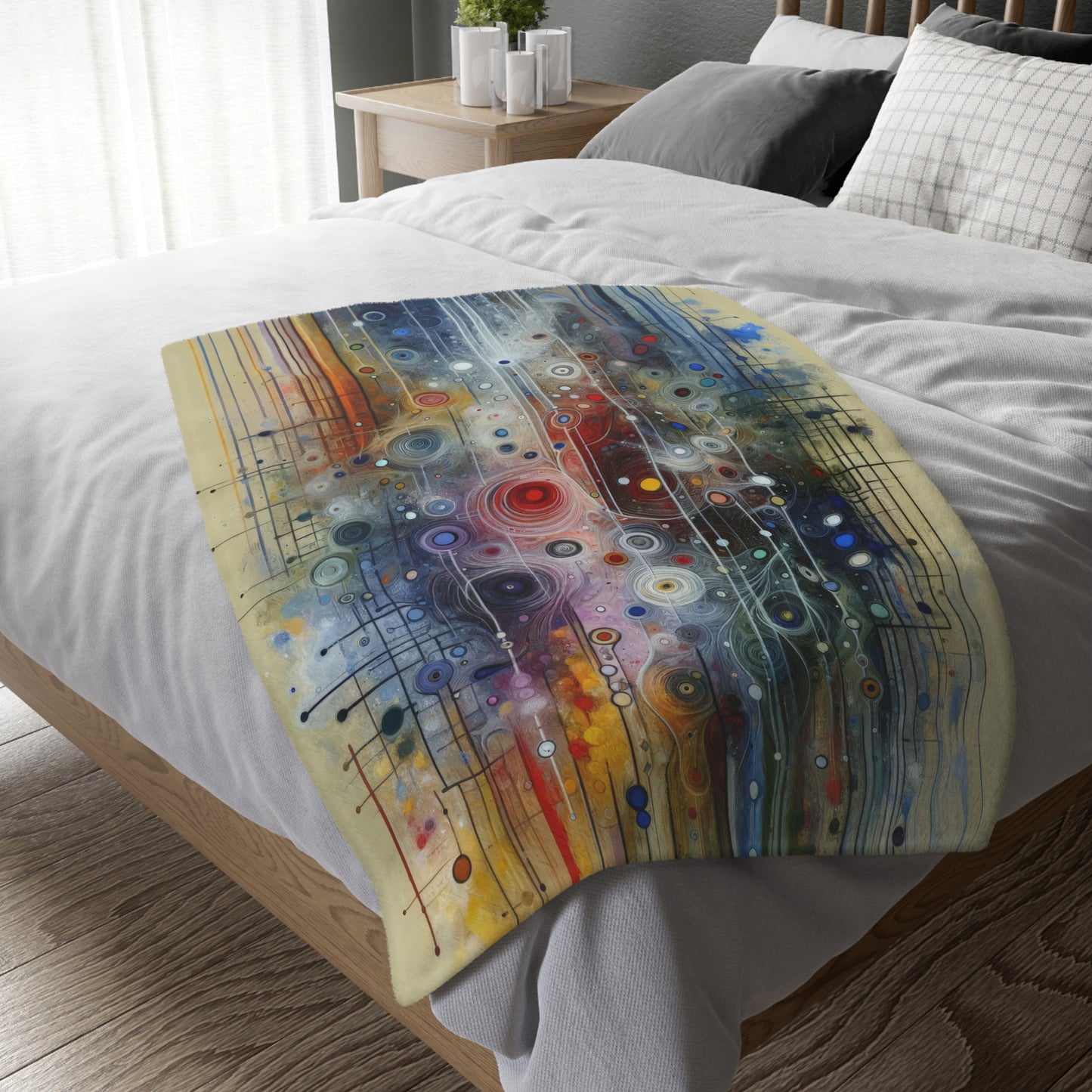 Awakenings Interconnectedness Tachism Velveteen Microfiber Blanket (Two-sided print)