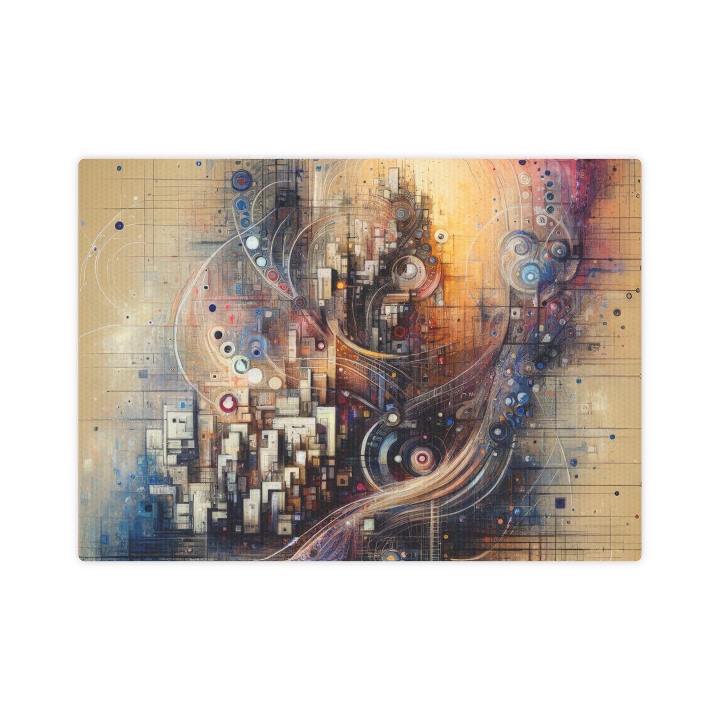 Digital Rhythmic Architecture Canvas Photo Tile