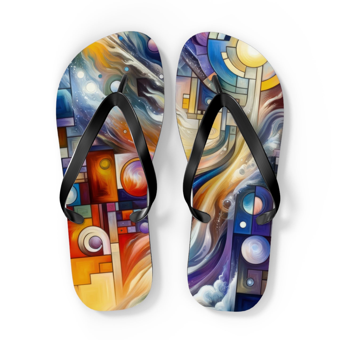 Cosmic Tachism Alchemy Flip Flops