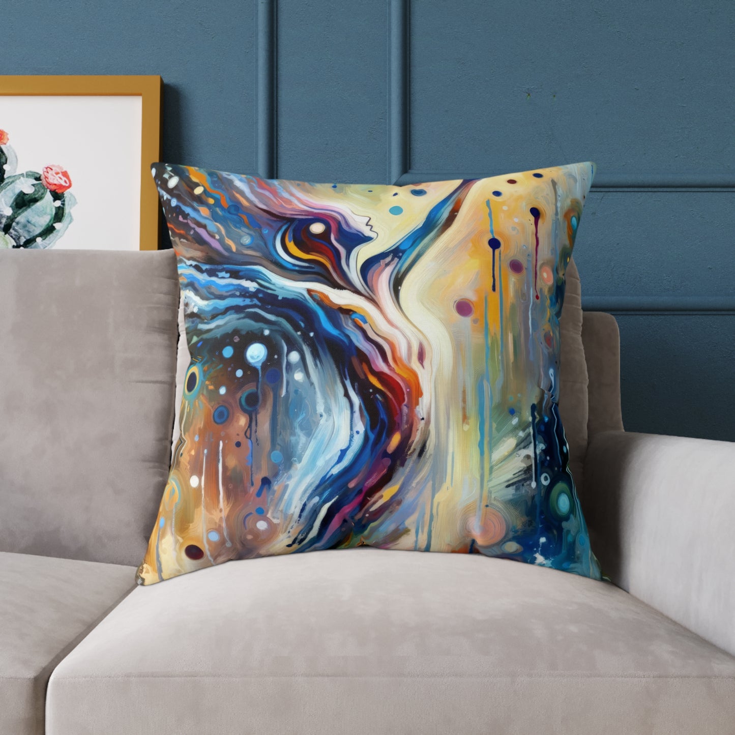 Journey Embrace Tachism Spun Polyester Pillow