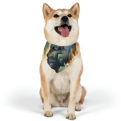 Abstract Geometric Boundaries Pet Bandana Collar