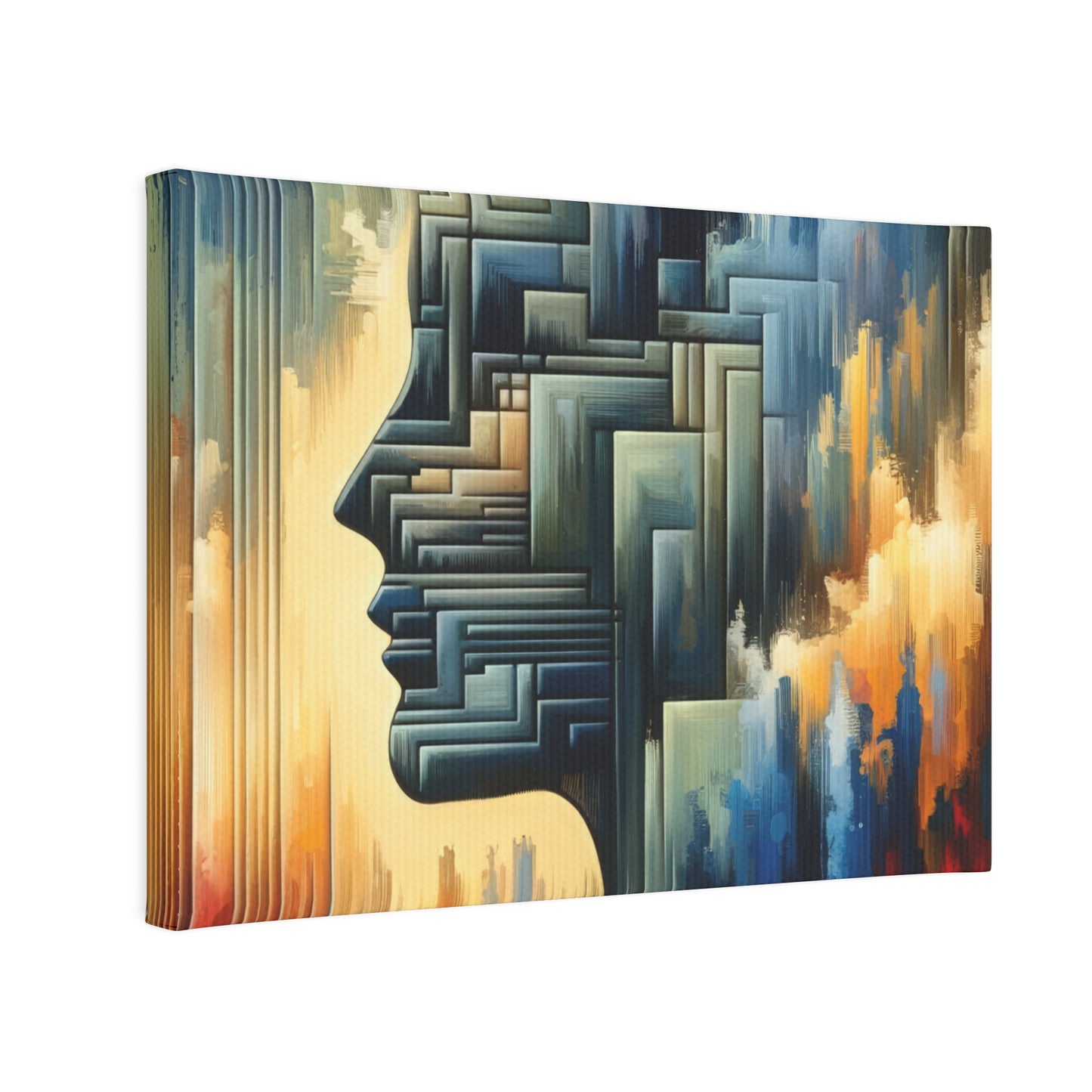 Abstract Geometric Boundaries Canvas Photo Tile