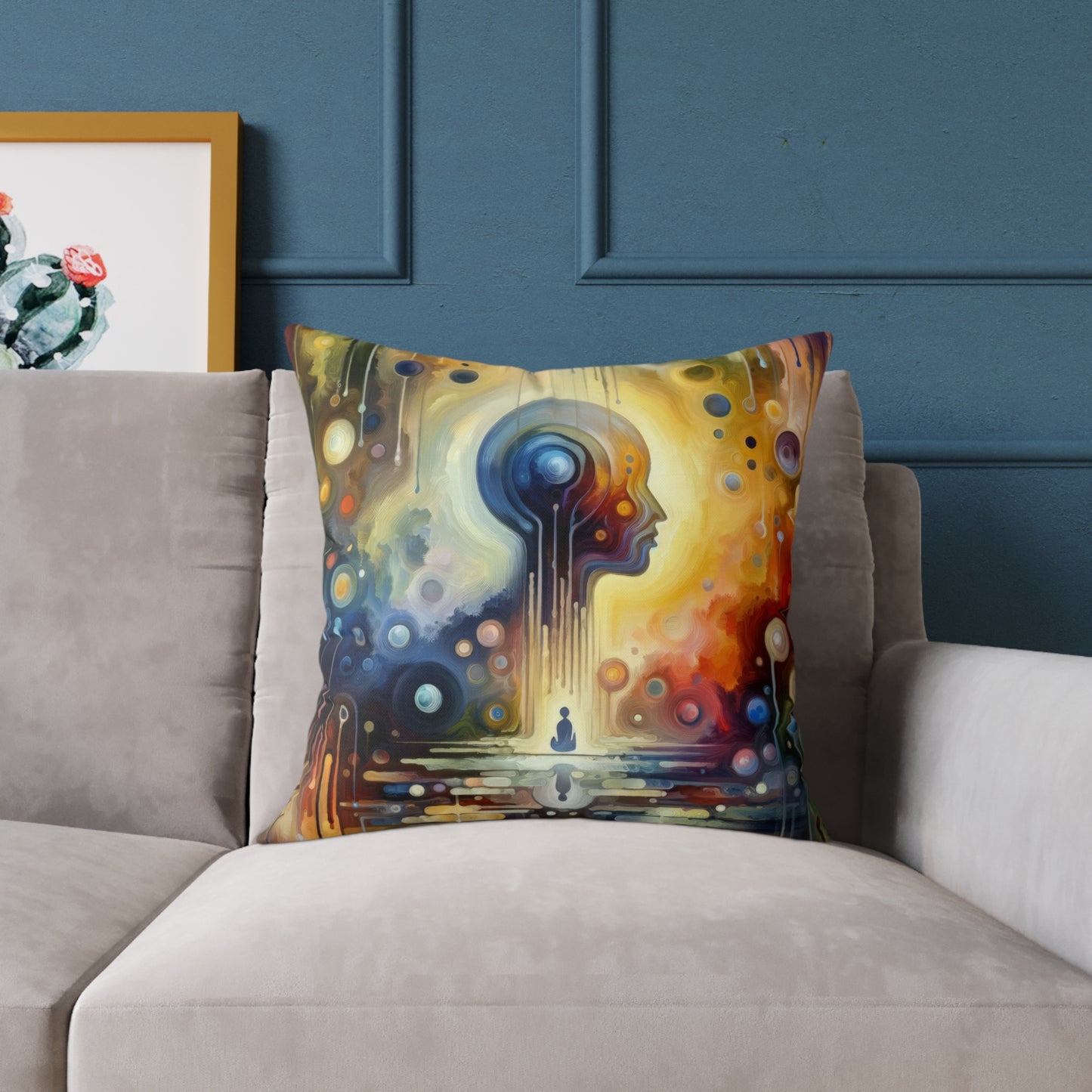 Reflective Oneness Healing Spun Polyester Pillow