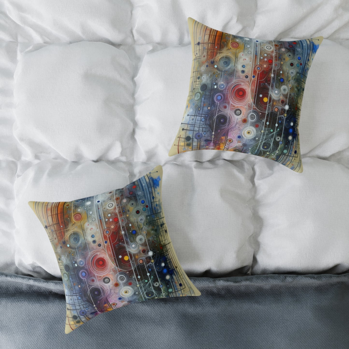 Awakenings Interconnectedness Tachism Spun Polyester Pillow